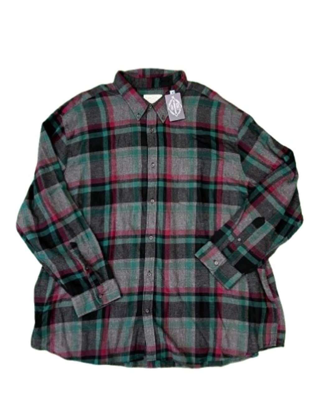 NWT SZ 4XL Big & Tall Plaid Flannel St. John’s Bay Button-Up Shirt MSRP $50